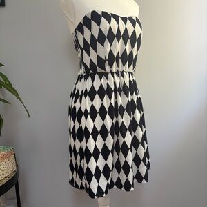 Elegant Black and White Checkered Dress
